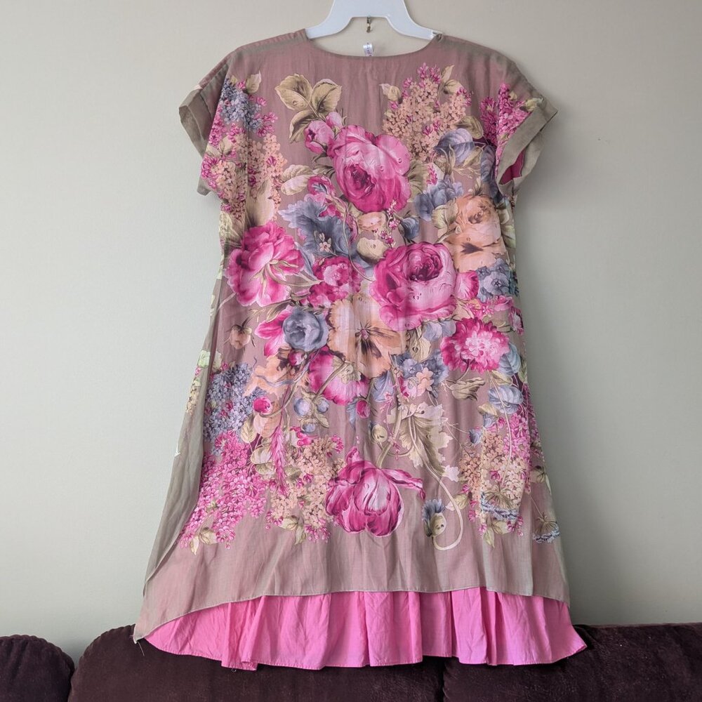 Bo Jack Floral Boho Dress Below Knee Size XL - Picture 2 of 4